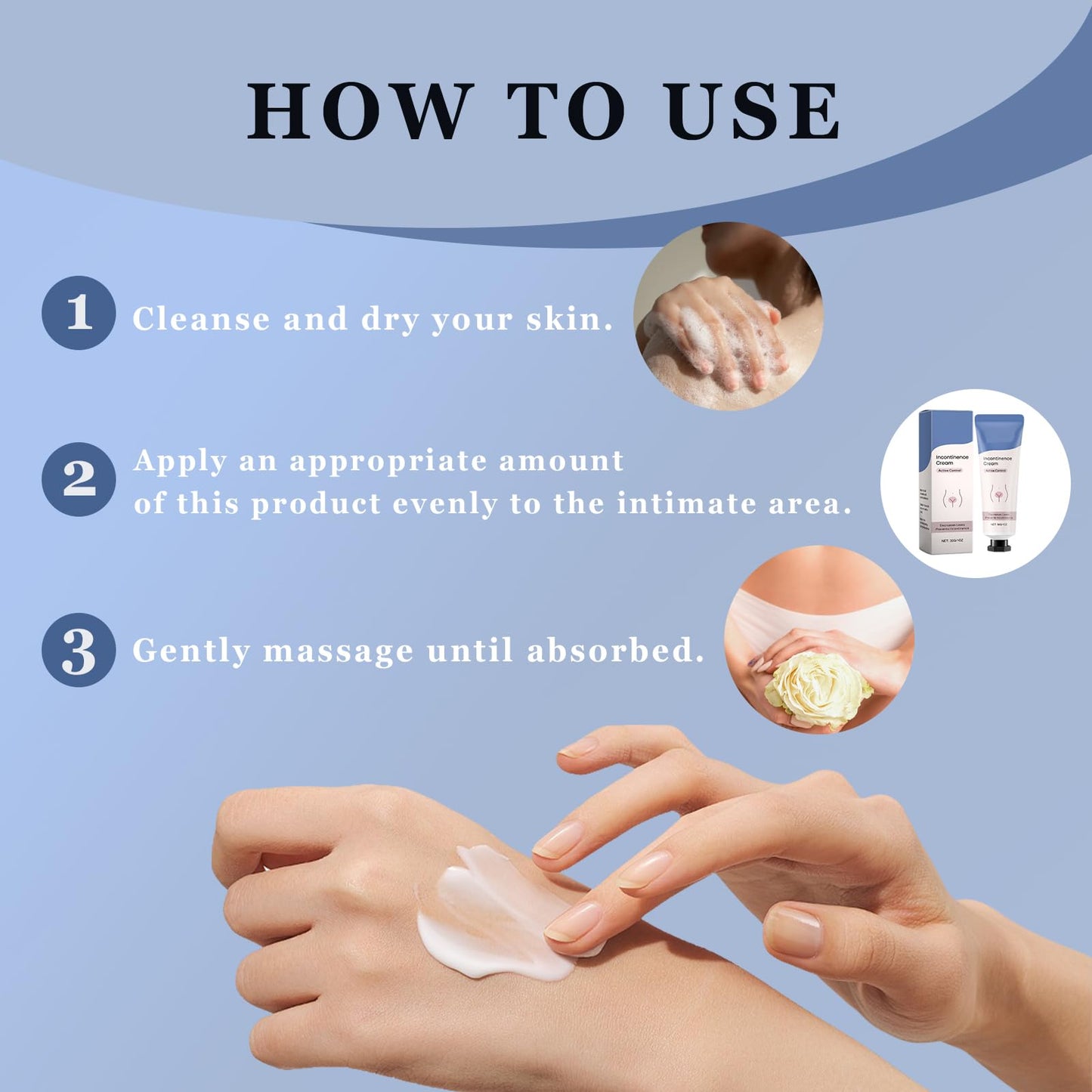 Incontinence Cream for Women, Bladder Comfort & Confidence Support Cream, Anti-Leakage Protection Soothes & Protects, Helps Soothe Itching, Reduce Odor, Cooling Formula with Peppermint
