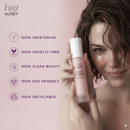 Hey Honey Skincare Boost It Up Collagen-boosting peptides Honey & Hyaluronic Acid Rich Moisturizer for Stronger Skin Barrier | For Premature & Advanced Signs of Aging | Fast Acting | 1.7 Oz