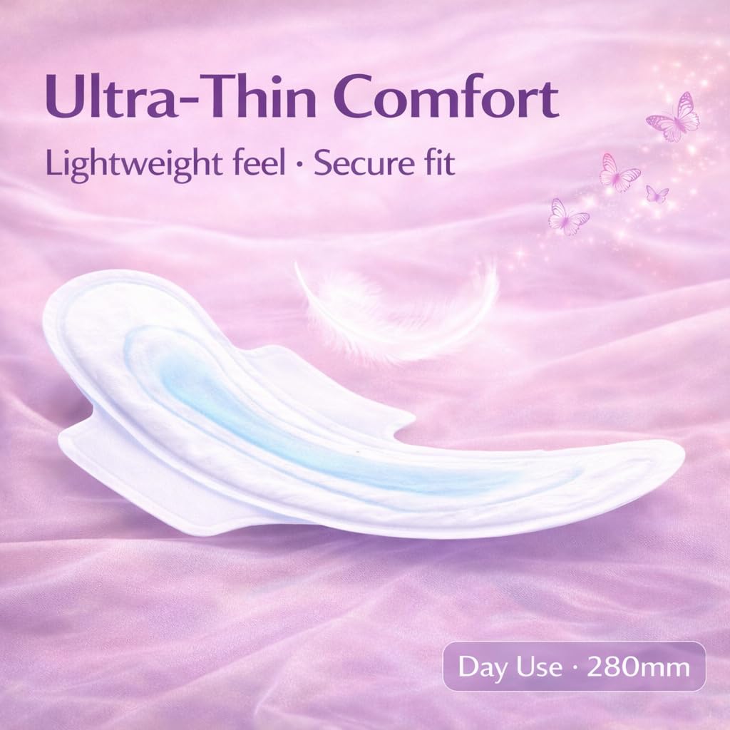 Women Sanitary Pads, Ultra-Thin, Fast Absorbency with Wings, Size 5 pad, Pack of 1,30 Count