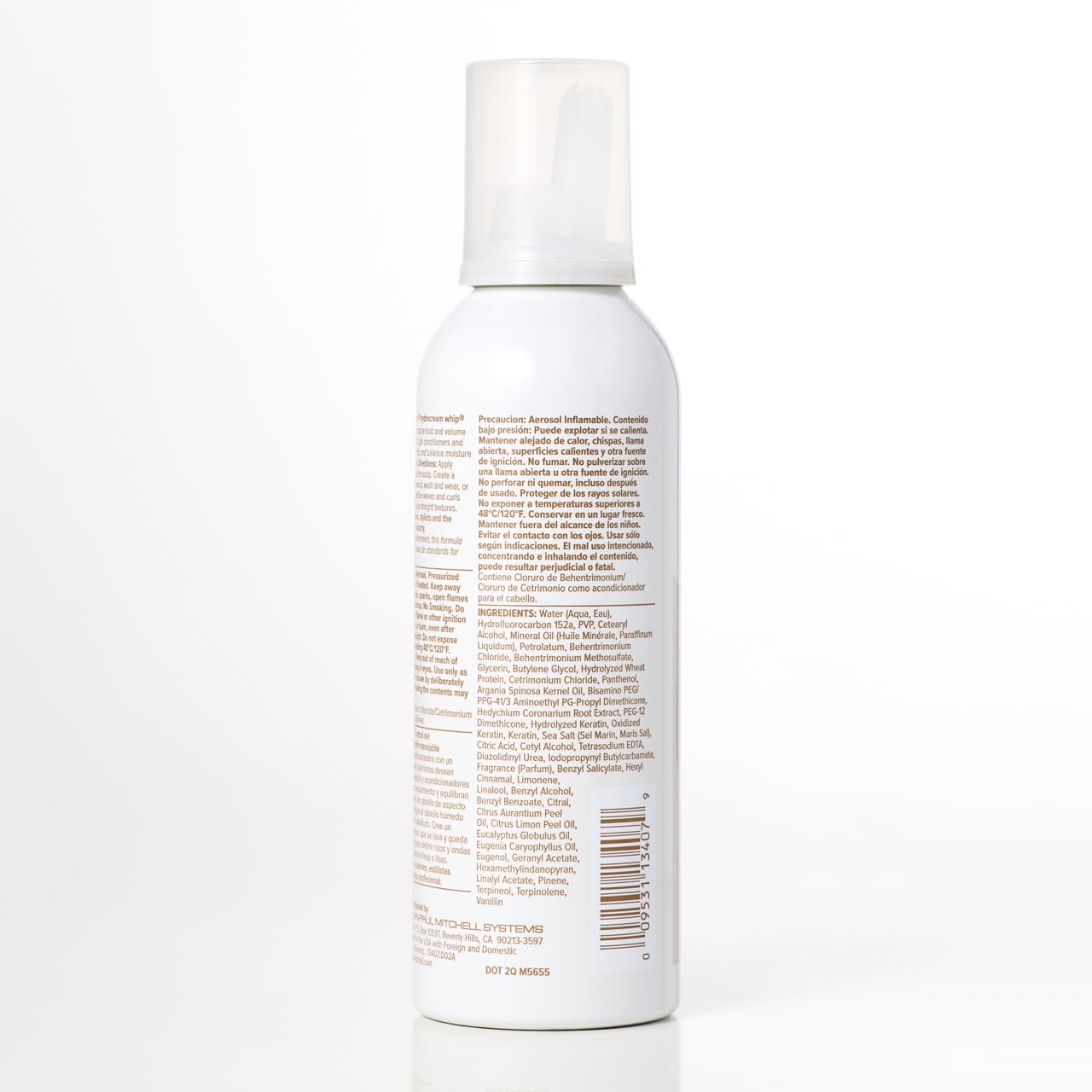 Awapuhi Wild Ginger by Paul Mitchell HydroCream Whip Mousse, Frizz Control, Touchable Hold, For All Hair Types, 6.7 oz.