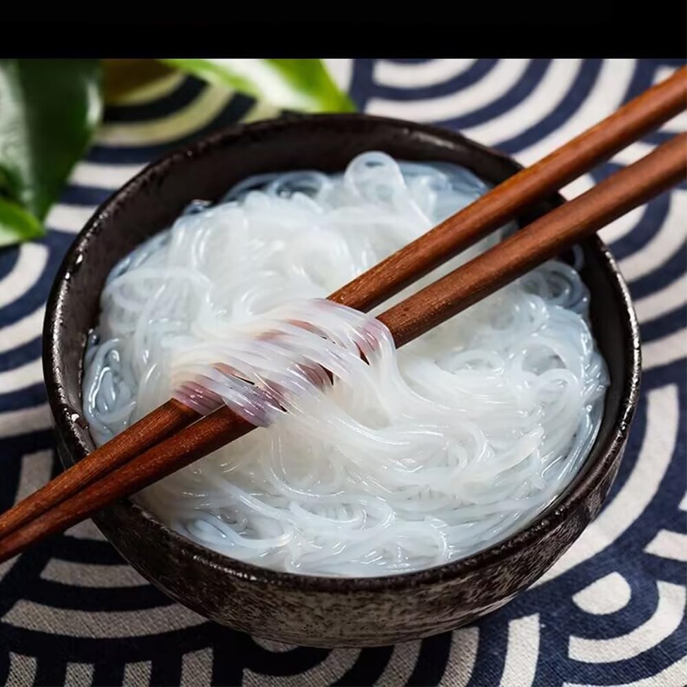 Glass Noodles，LungKuw Mung Been Threads Noodle，Fine Mung Been Glass Noodles for Stir-fries, Soups, Salads, 500g/17.6oz
