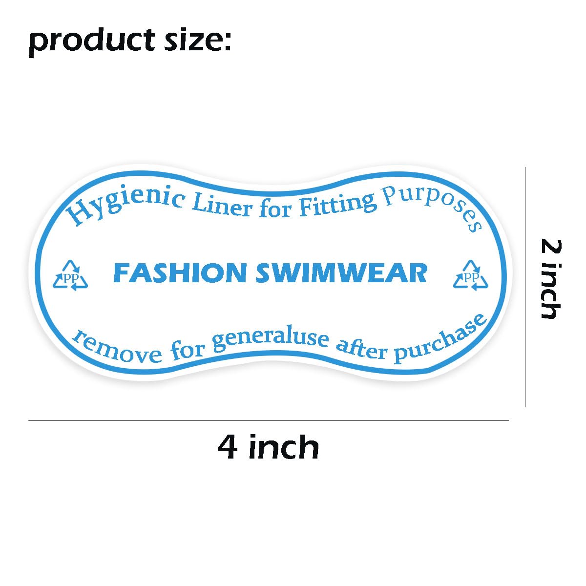 Adhesive Protective Hygiene Try On Stickers for Swimwear,Swimsuits and Lingerie 4x2 inch Panty Liner/Barrier(Pack-100)