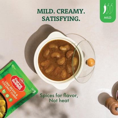MTR Curry Delight - Authentic Indian Ready-to-Eat Lima Beans & Coconut Curry - Gluten-Free, No Added Preservatives or Artificial Additives - Delicious 100% Veg Indian Meal - Serves 2-285g - Pack of 6