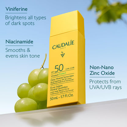 Caudalie Vinosun Protect Daily Mineral Sunscreen SPF50-50 mL