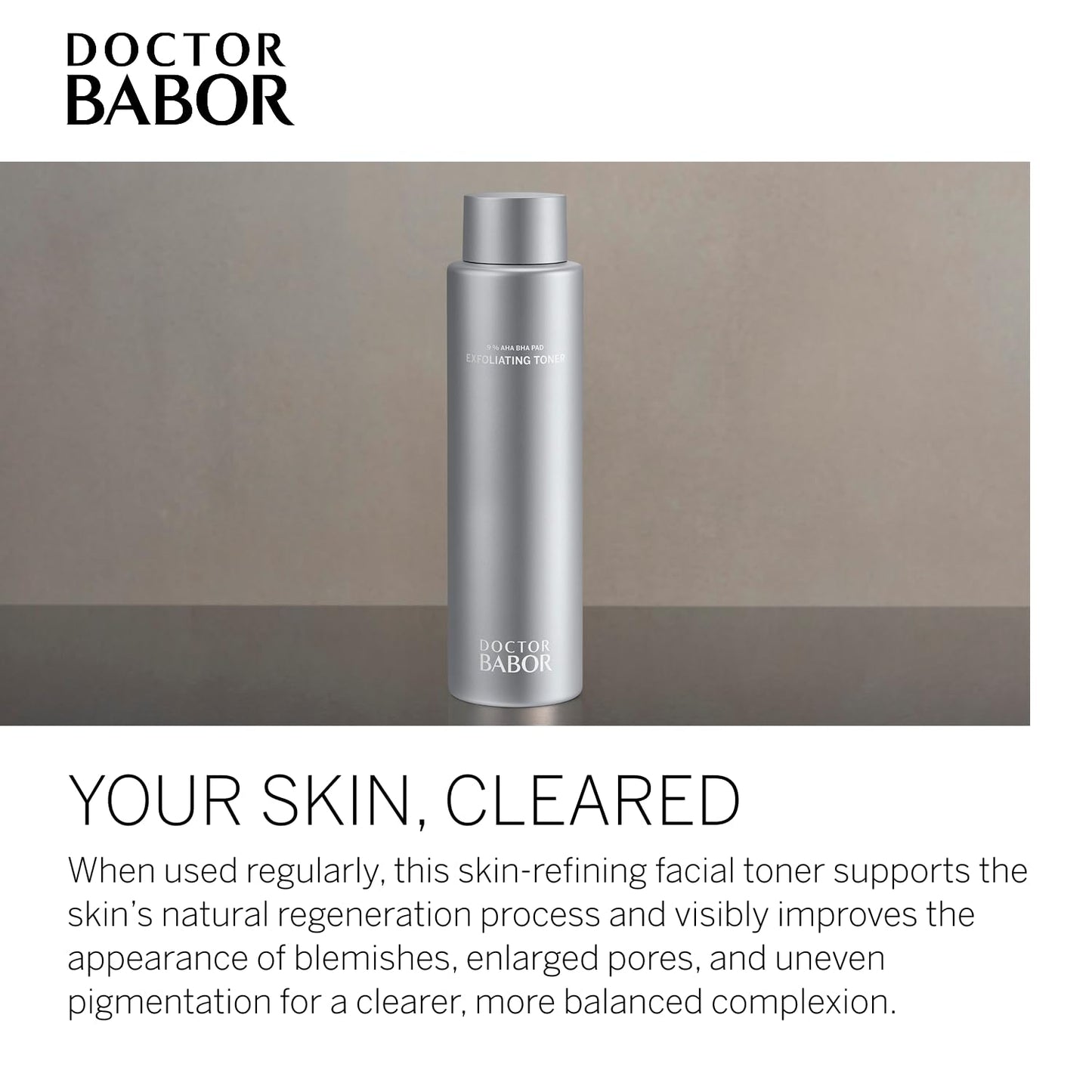 Doctor BABOR Exfoliating Toner | Facial Toner for Blemished and Oily Skin | Anti-Pimples and for Finer Pores | with AHA, BHA and PAD | 200 ml
