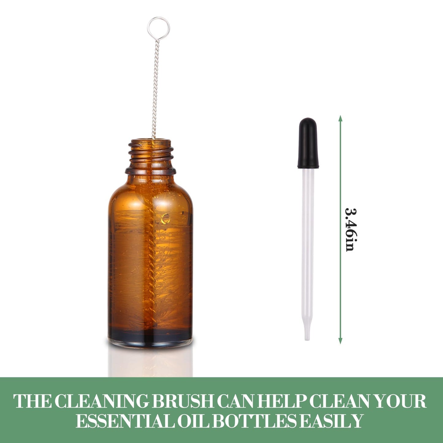 24 Pcs 1 oz Amber Glass Dropper Bottles, Leak-Proof Tincture Bottles with 2 Stainless Steel Funnel, 1 Extra Dropper, 48 Stickers & 1 Brush for Essential Oils, Perfume, Hair Oil, Travel Liquids