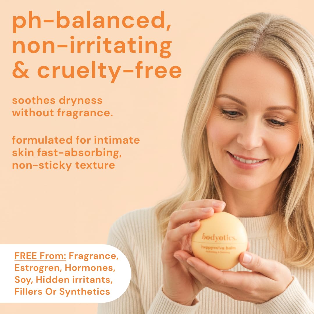 Bodyotics Vulva Balm - Fragrance-Free Vaginal Moisturizer for Dryness, Itching and Discomfort - No Hormones - Soothing Moisture Balm for Silky External Vulval Area - 2oz