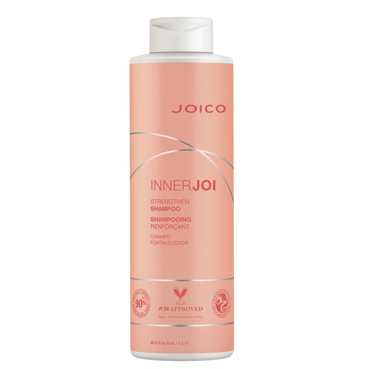 Joico InnerJoi Strengthen Shampoo | For Damaged, Color-Treated Hair | Sulfate & Paraben Free | Naturally-Derived Vegan Formula | 33.8 Fl Oz