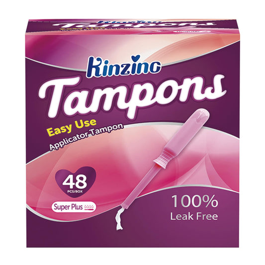 Cotton Tampons for Women Applicator Tampons Super Plus Absorbency Breathable Period Tampon Sport Leakguard Braid Dye Free Unscented 48 Count
