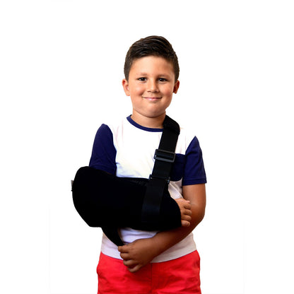 Soles Pediatric Arm Sling with Padded Shoulder Strap, Black, Small