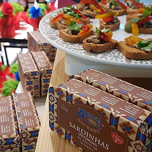 Briosa Gourmet Sardines in Olive oil - Tinned and packaged by Hand - Rich in Omega-3 - 5 tins x 120 g | Portugal