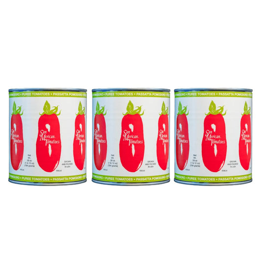 SMT San Merican Tomato, Canned Puree Tomatoes, 28 oz Pack of Three