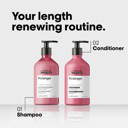 L'Oréal Professionnel Paris Pro Longer Thickening Shampoo - Reduces Breakage & Appearance of Split Ends For Thin & Fine Hair Types, Adds Volume & Shine