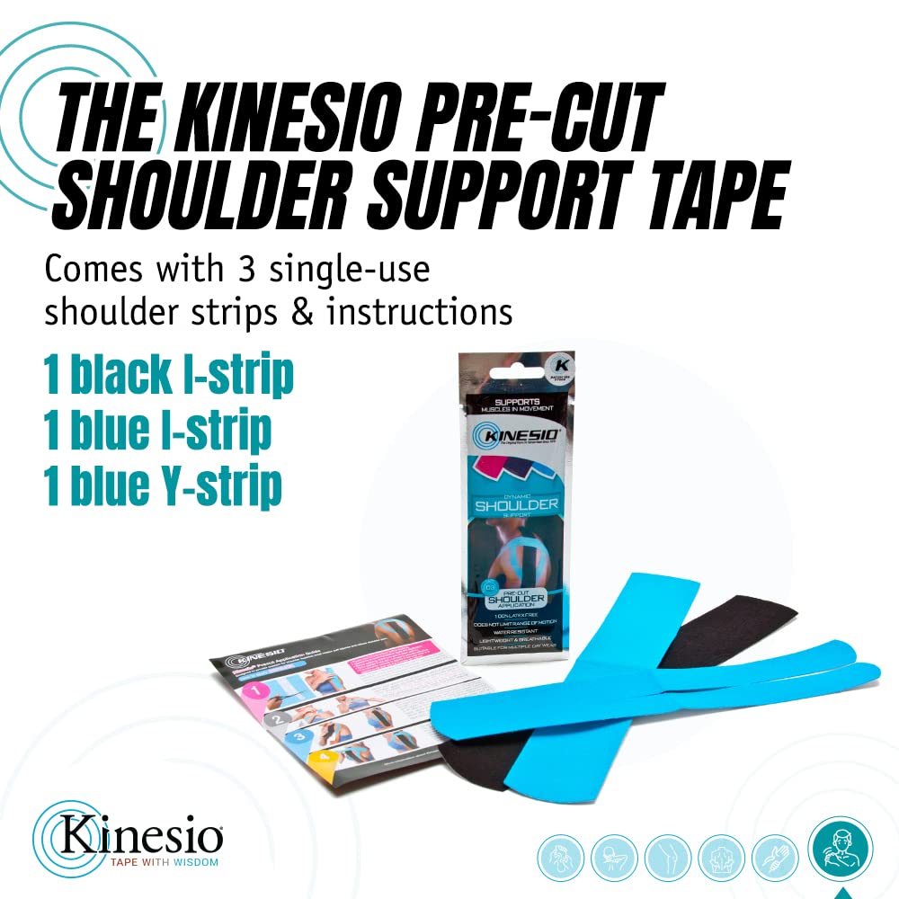 Kinesio Tape - Pre-Cut Shoulder Support - Optimized Athletic Tape Strips