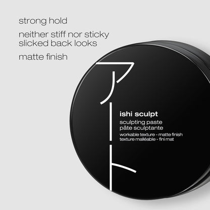 shu uemura art of hair ishi sculpt texturizing & sculpting paste - frizz control and long-lasting hold styling cream pomade, adds texture and subtle shine, for all hair types, 2.54 fl oz