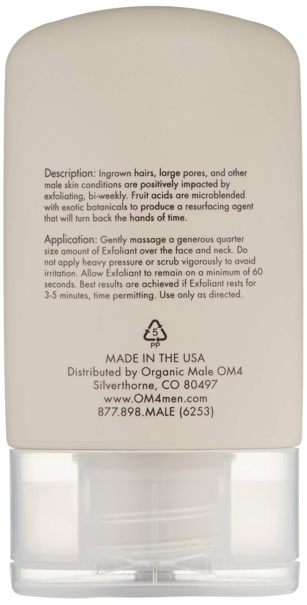 Organic Male OM4 Resurface: Citrus Bamboo Resurfacing Scrub - Mens Gentle Exfoliator Renews Hydrates Skin