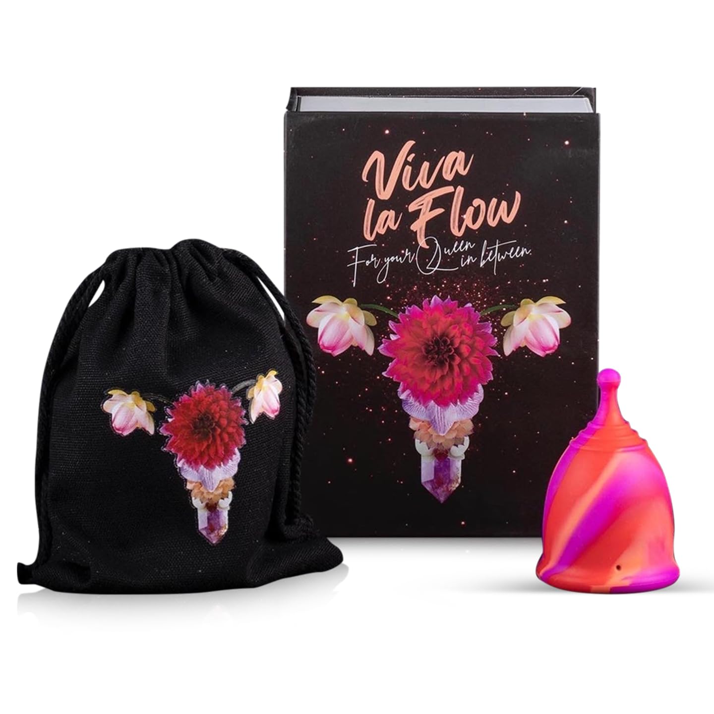 Reusable Menstrual Cup -100% Medical Grade Silicone - No Metals or Toxins - Soft & Comfortable Period Care - Leak Free - 10 Hours of Protection - Size AA-Rose Rage