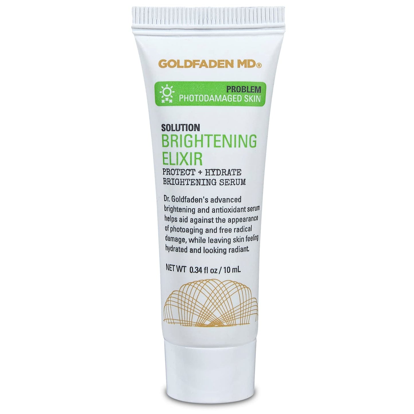 Goldfaden MD Brightening Elixir | Serum w/Vitamin C, Ferulic Acid, Vitamin B & Vitamin E Helps Aid Against Appearance of Photoaging | Leaves Skin Feeling Hydrated & Looking Radiant TRIAL .34 Fl Oz