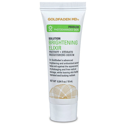 Goldfaden MD Brightening Elixir | Serum w/Vitamin C, Ferulic Acid, Vitamin B & Vitamin E Helps Aid Against Appearance of Photoaging | Leaves Skin Feeling Hydrated & Looking Radiant TRIAL .34 Fl Oz