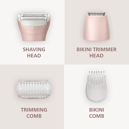 Philips Lady Shaver Series 6000 - Cordless, Wet & Dry Electric Shaver, 3-Blade Shaving System, for Legs, Body & Bikini, 80 Mins. Runtime, Model BRL137/00