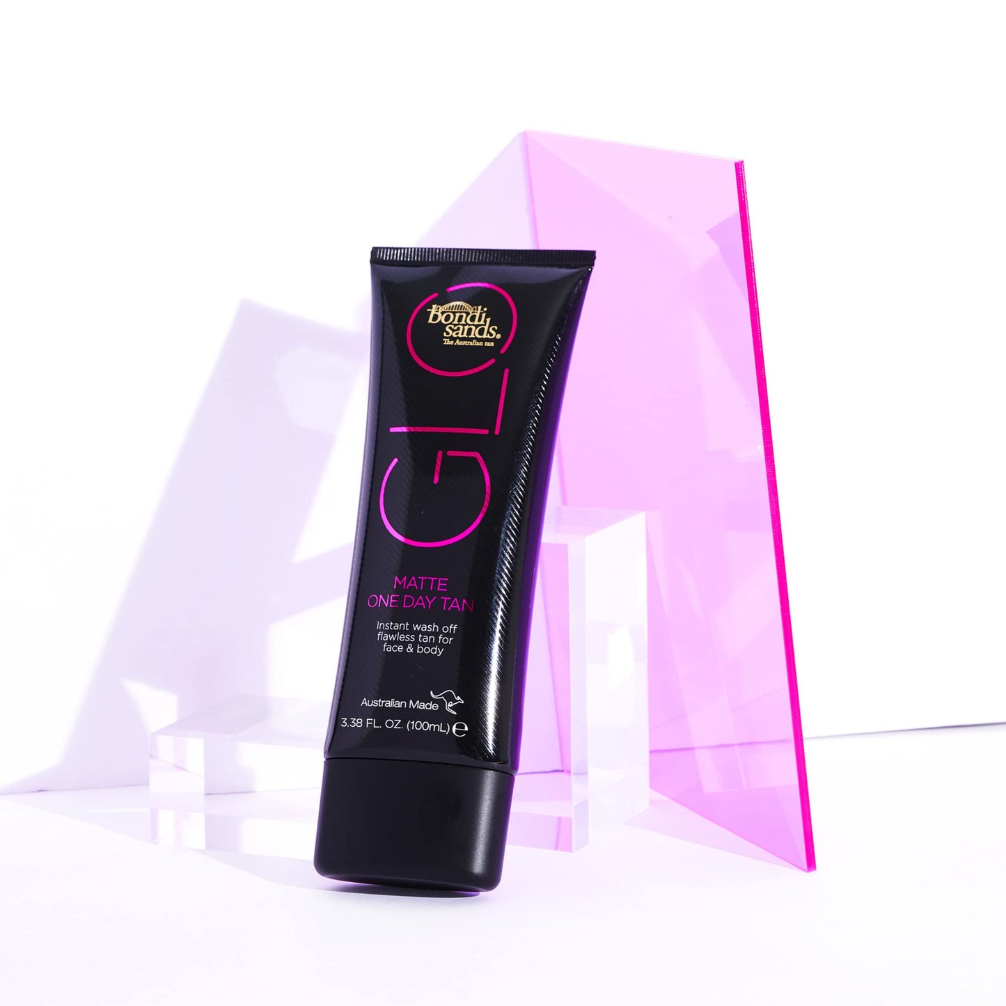 Bondi Sands GLO Matte One Day Tan | Instantly Provides a Flawless Bronze Finish for Face & Body | Transfer and Water Resistant | 100 ml/3.38 Oz