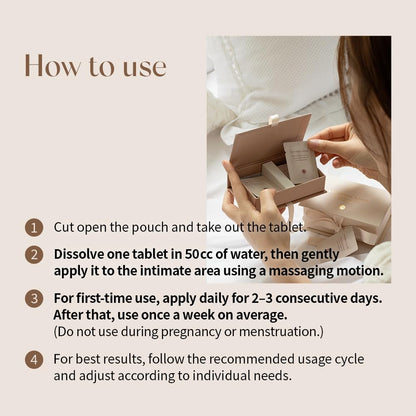 Revirgingung Feminine Cleanser Tablets I Herbal Y-Zone Intimate Wash with Collagen & Probiotics I Low-Irritation V Cleanser for Women (14 Tablets) Made in Korea