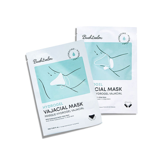 Bushbalm Hydrogel Vajacial Mask - Hydrating Mask with Hyaluronic Acid and Aloe Vera to Cool and Soothe Skin Post-Hair Removal, 1 Full Masks Set