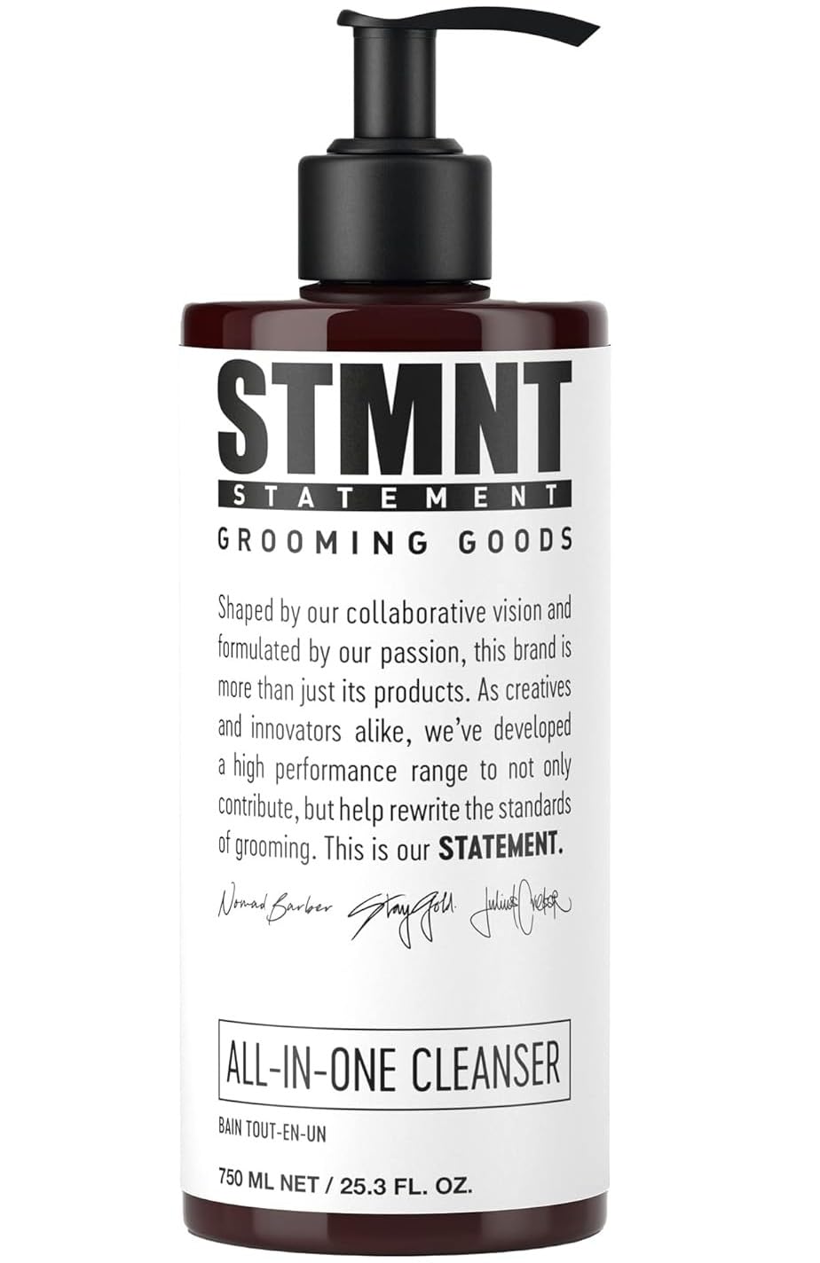 STMNT Grooming Goods All-In-One Daily Cleanser | SLS/SLES Sulfates Free | Extra Caring Formula w/Activated Charcoal & Menthol