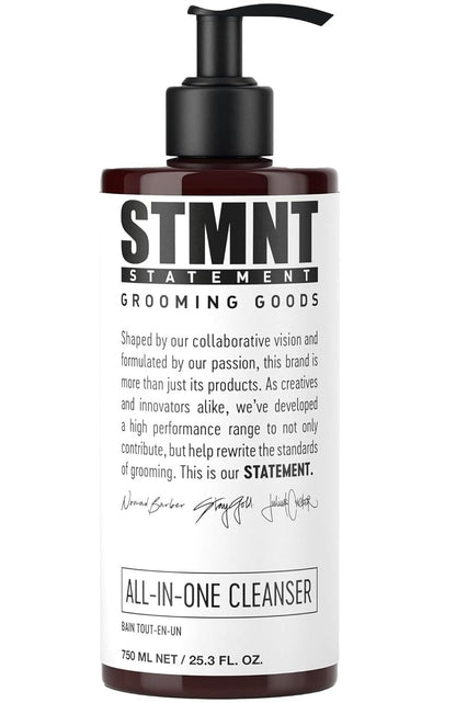 STMNT Grooming Goods All-In-One Daily Cleanser | SLS/SLES Sulfates Free | Extra Caring Formula w/Activated Charcoal & Menthol