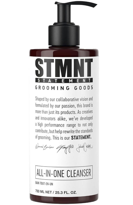 STMNT Grooming Goods All-In-One Daily Cleanser | SLS/SLES Sulfates Free | Extra Caring Formula w/Activated Charcoal & Menthol