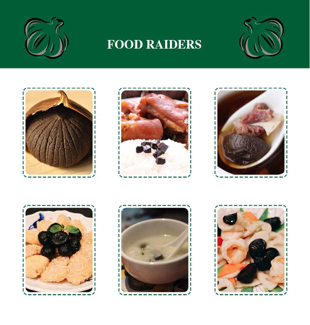 Black Garlic Organic,(100G 6-8 Heads in Pot) Premium Quality,Antioxidant,Healthy and Natural Energizer,Sealed Package,Delicious Garlic Single Heads,Du TOU HEI Suan,100G
