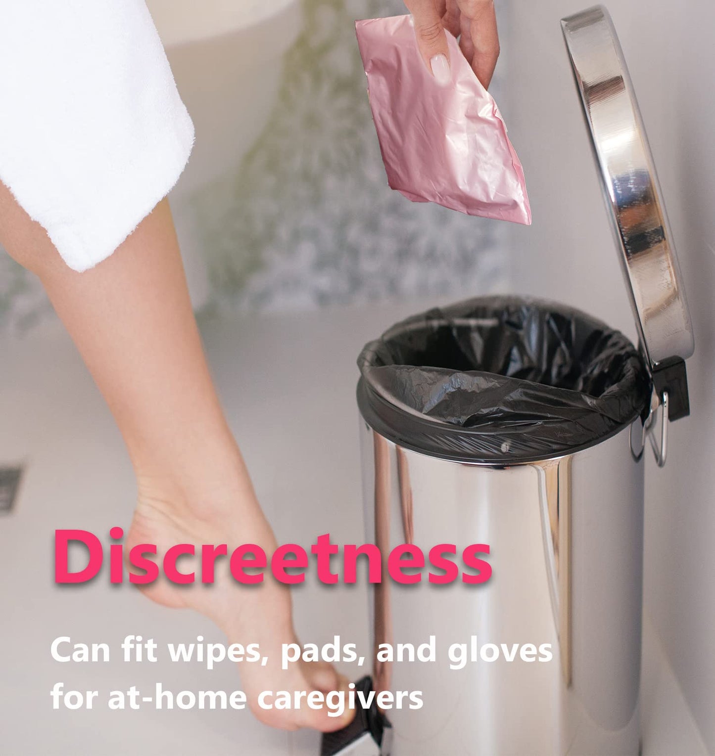 Sanitary Napkin Disposal Bags - Block Odors, Great Adhesion, Perfect Size - Feminine Hygiene Disposal Bags for Tampons and Pads Pink 100Pcs