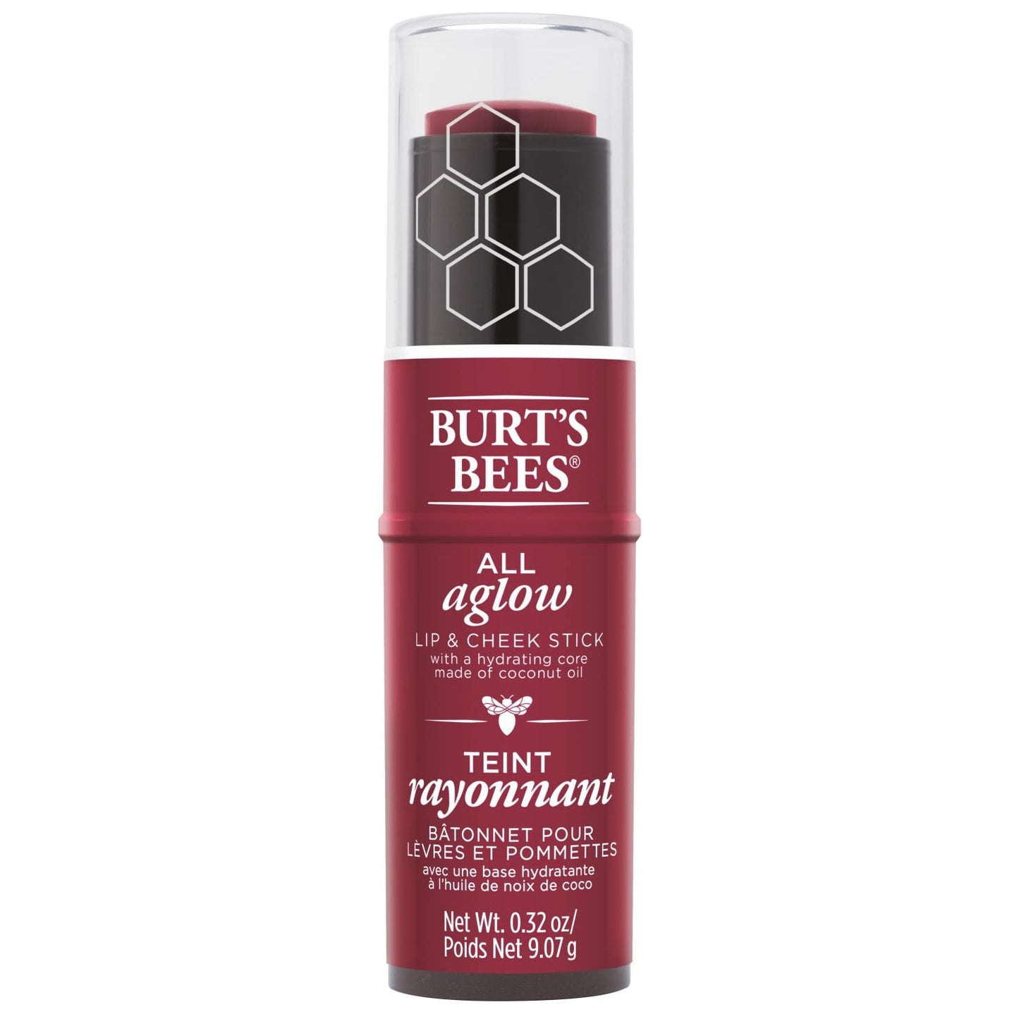 Burts Bees 100% Natural All Aglow Lip & Cheek Stick, Dahlia Dew - 1 Tube