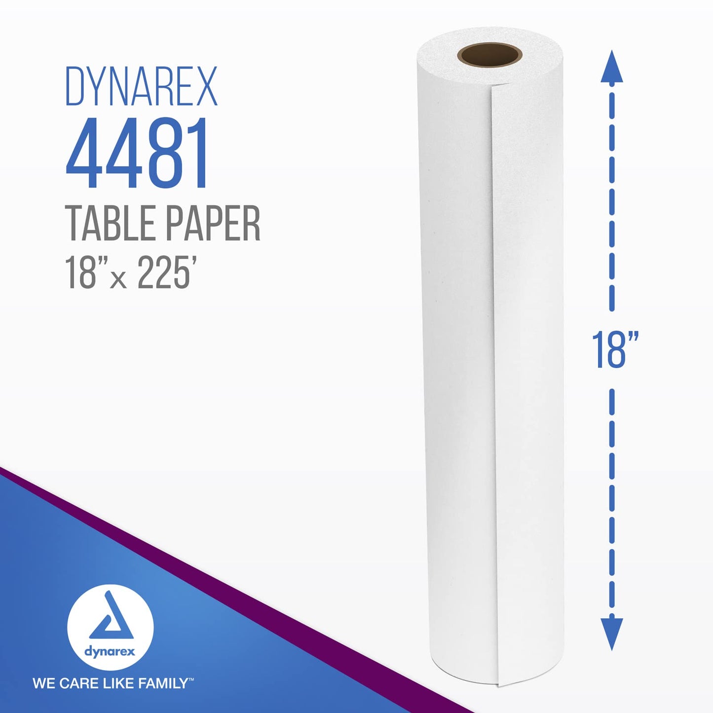 New Dynarex Table Paper, High-Quality Exam Table Paper, Used in Medical, Massage, and Chiropractic Tables to Protect Patients, 1 Case of 12 Papers (18" x 225', Smooth)