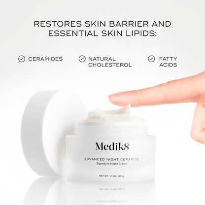 Medik8 Advanced Night Ceramide - Signature Anti Aging Night Cream for Face - Face Moisturizer with Skin Tightening Ceramides and Antioxidants - 1.7 oz