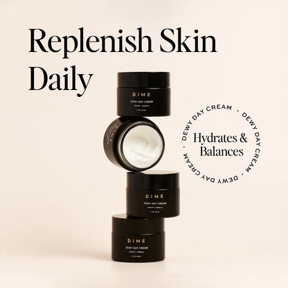 DIME Beauty Dewy Day Cream, Morning Face Moisturizer with Rosehip Oil and Tremella Snow Mushroom, 1.7 oz / 50 ml