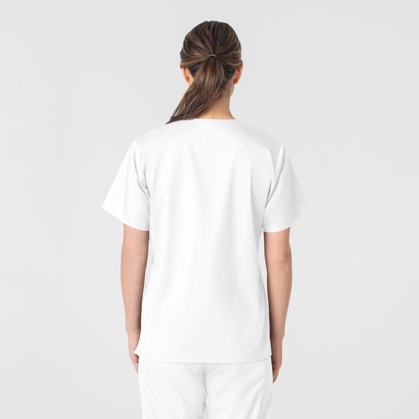 WonderWink Women's Plus-Size Wonderwork V-Neck Scrub Top, White, 3X-Large