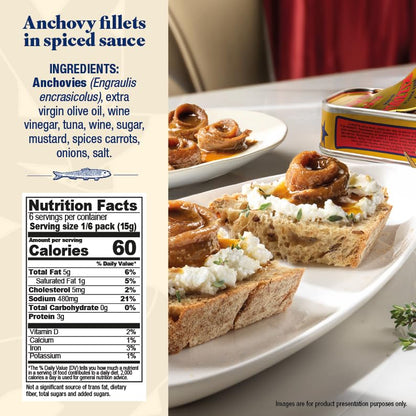 Rizzoli, Anchovies Fillets Spicy Sauce, 3.17 Ounce