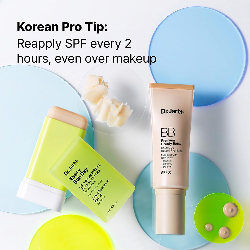 Dr.Jart+ Every Sun Day Invisible Korean Priming Sunscreen Stick SPF 40 with Hyaluronic Acid | Glides Over Makeup | Korean Skincare | Travel Size, 0.67 Ounce