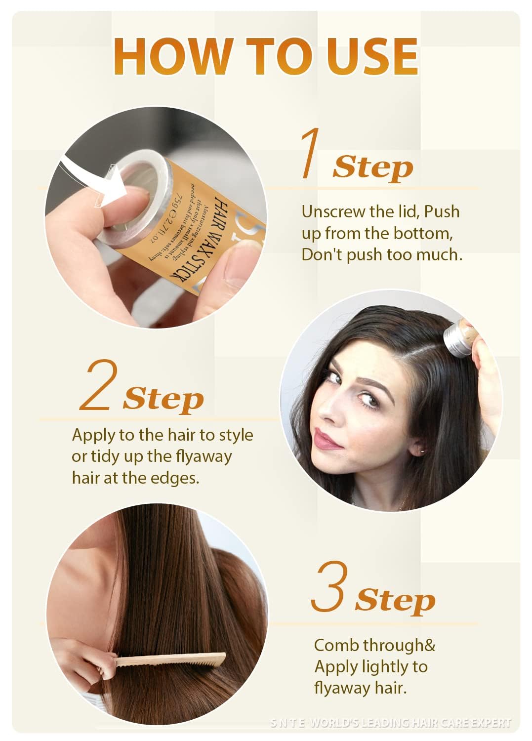 Samnyte Hair Wax Stick, Gel Tamer for Flyaways, Nourishing Slick Stick Pomade for Women & Kids, Slick Back & Styling Cream, Hair Styling Accessories for Teen Girls Gifts, 2.7 Fl Oz | Nourishing, for Women & Kids, Gel Tamer, for Flyaways, Bun Maker...
