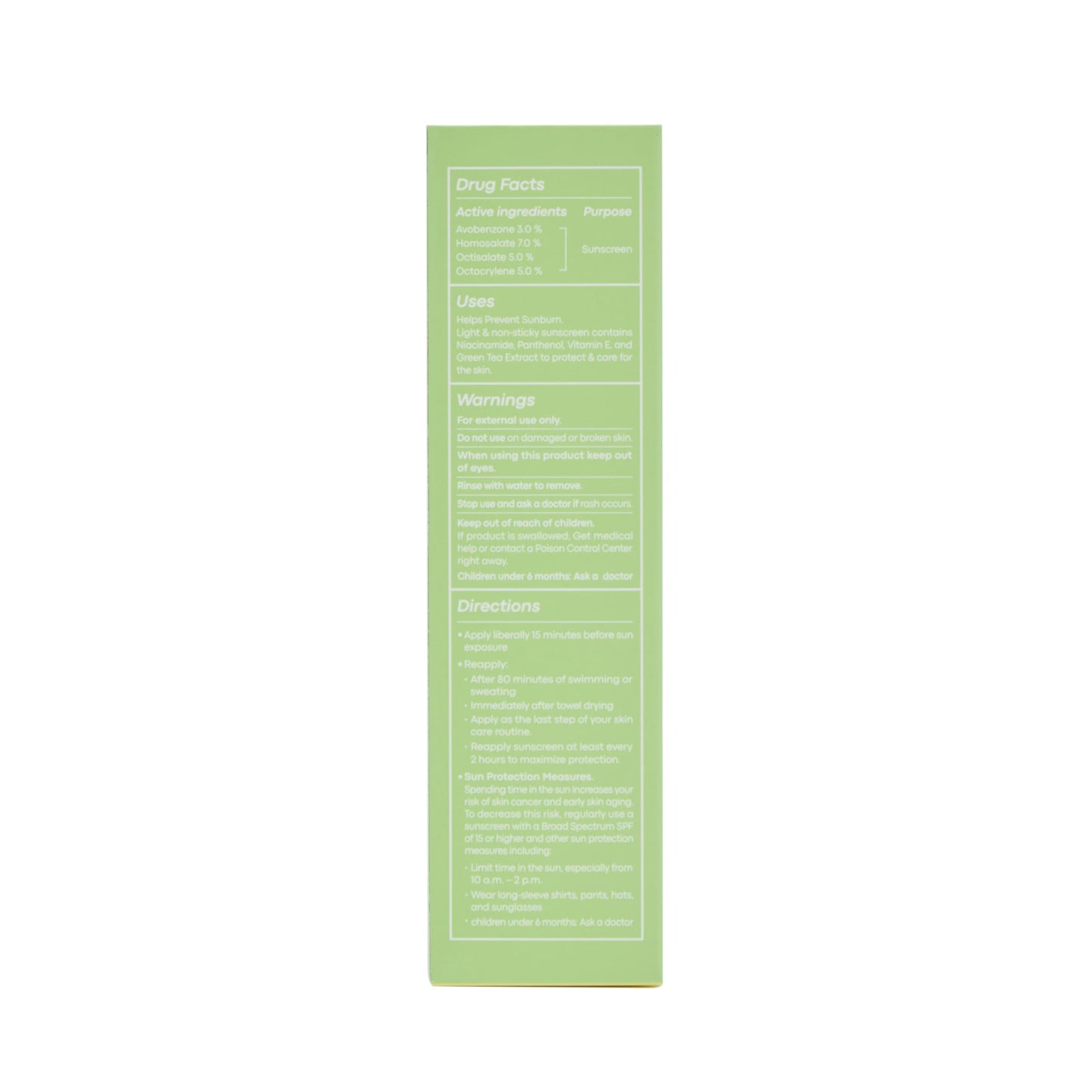 TONYMOLY Green Tea Korean Sunscreen SPF 50 – Non-Greasy Broad Spectrum Face Sunscreen with Niacinamide, Panthenol & Hyaluronic Acid, Travel Size 50ml