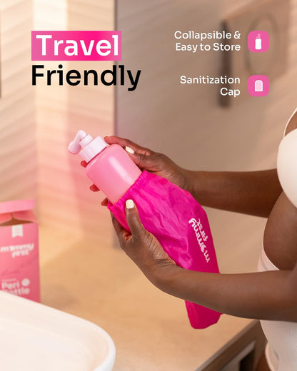 Mommy First® Peri Bottle for Postpartum Care | Upside Down Bottle for Perineal Cleansing and Recovery | Portable Bidet | Postpartum Essential | Baby Pink 12.2 OZ