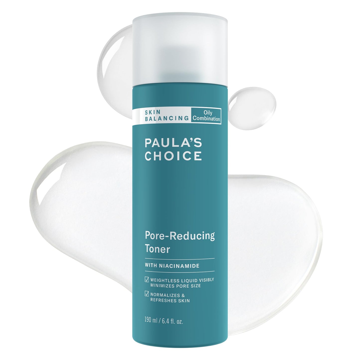 Paula's Choice SKIN BALANCING Pore-Reducing Face Toner with Niacinamide, for Oily Skin & Combination, Minimizes Large Pores, Controls Oil & Shine, Hydrates & Replenishes, Fragrance-Free