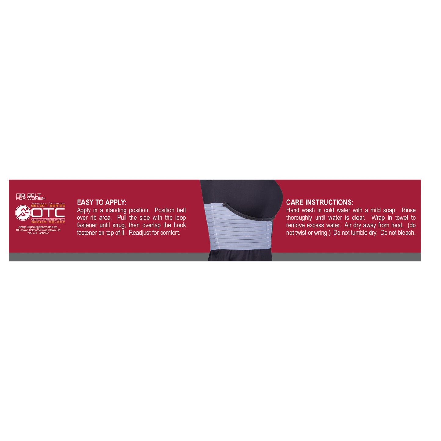 OTC Rib Belt for Women, 6-Inch Elastic Chest, Select Series, Universal Regular