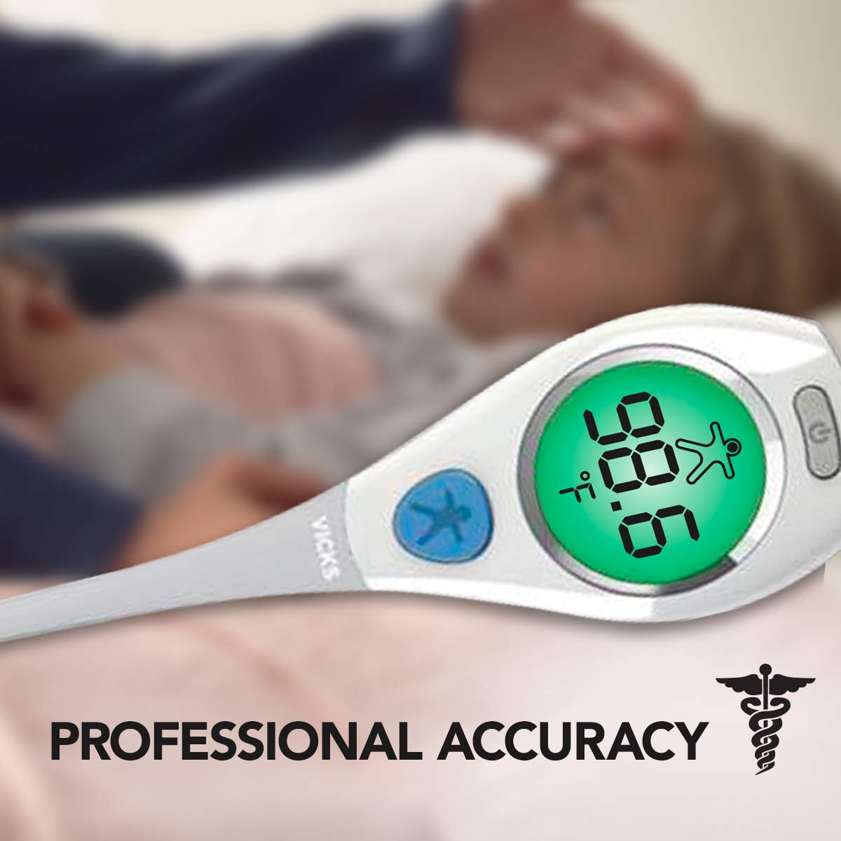 Vicks RapidRead Digital Thermometer, Temperature Readings in 2 Seconds, Use as Oral Thermometer, Baby Rectal Thermometer or Under the Arm, Water Resistant