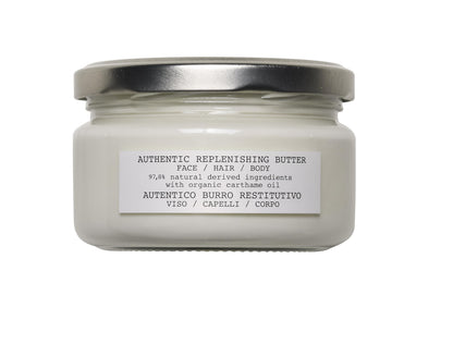 Davines Authentic Replenishing Butter, Deep Nourishing Mask for Face, Hair & Body - 98% Natural Shea Butter Formula - Restores Dry Skin & Damaged Hair, 6.76 Fl Oz