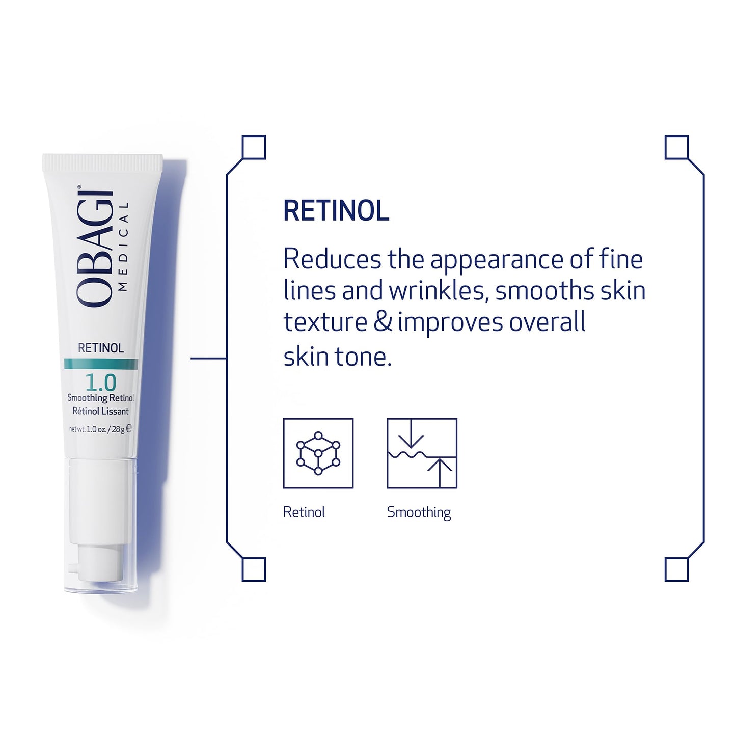 Obagi Medical Retinol 1.0 Cream - High Concentration Retinol Helps Reduce the Appearance of Fine Lines and Wrinkles & Smooth Texture with Minimal Irritation - 1 oz