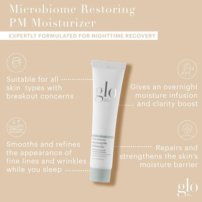 Glo Skin Beauty Clear Skin Hydration Duo Travel Size Skincare Set Includes BHA Clarifying Gel Moisturizer + Microbiome Restoring PM Moisturizer – For Clear Skin On The Go