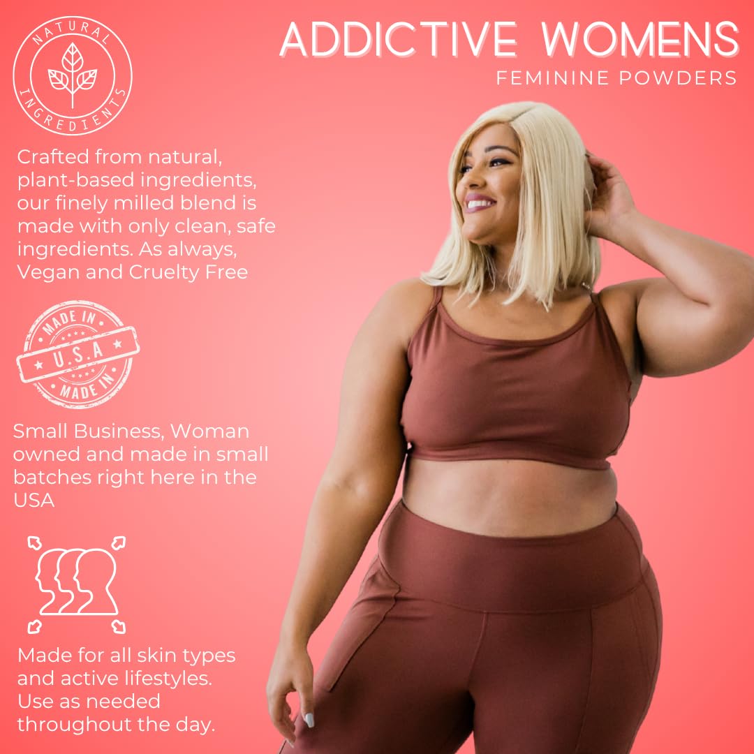 Addictive Womens Feminine Powder | Absorb Sweat | Fight Friction and Chaffing | Prevents Odor | Made from Natural Ingredients | Made in the USA (Blossom)