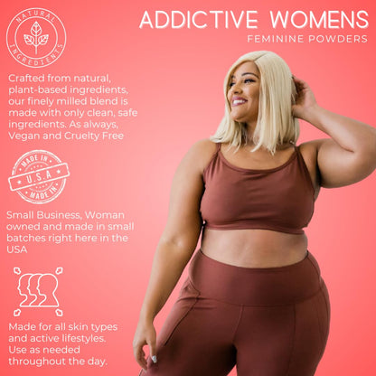 Addictive Womens Feminine Powder | Absorb Sweat | Fight Friction and Chaffing | Prevents Odor | Made from Natural Ingredients | Made in the USA (Blossom)